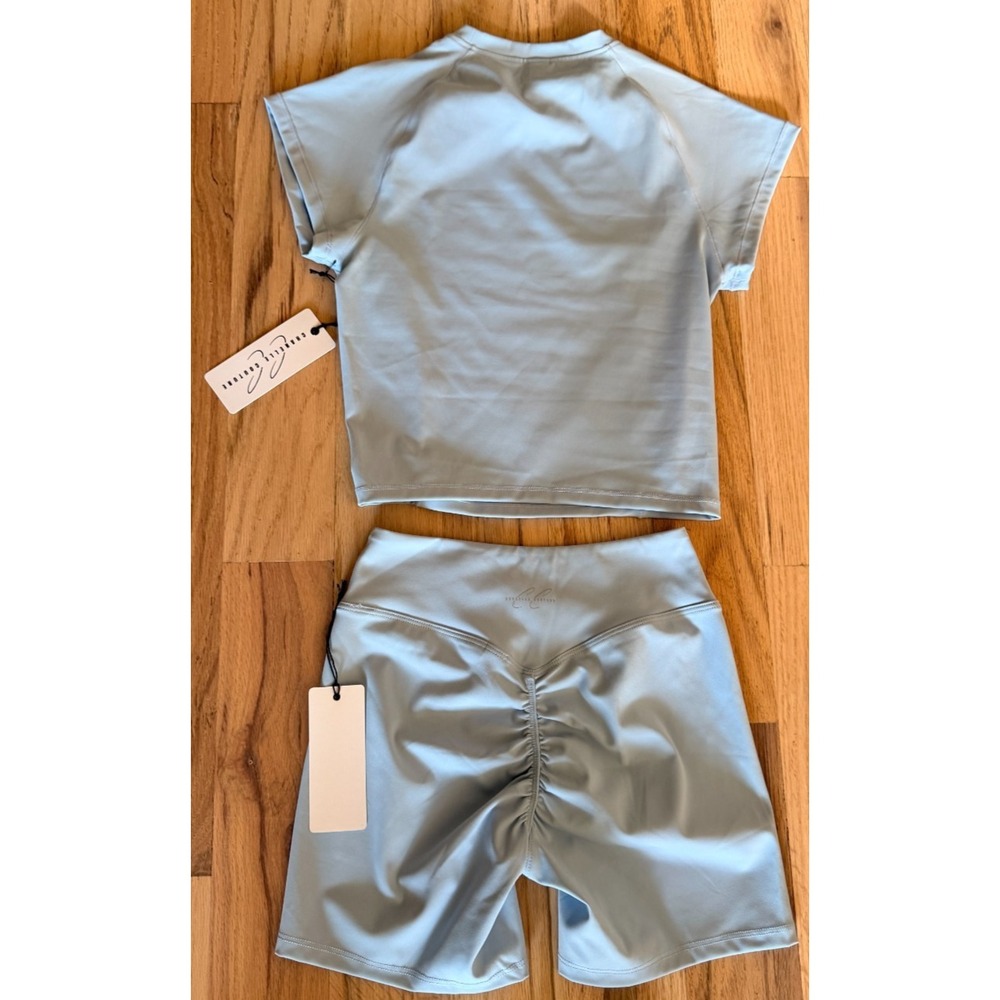 Chanelle Couture Powder Blue 2-Piece Activewear Set - Size S - NWT - Picture 7 of 7